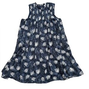 Joie Midi Baltic print Floral Navy and Cream sleeveless Dress size M